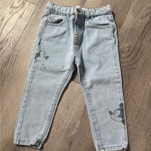 Zara Kids Light Blue Jeans with Character Design